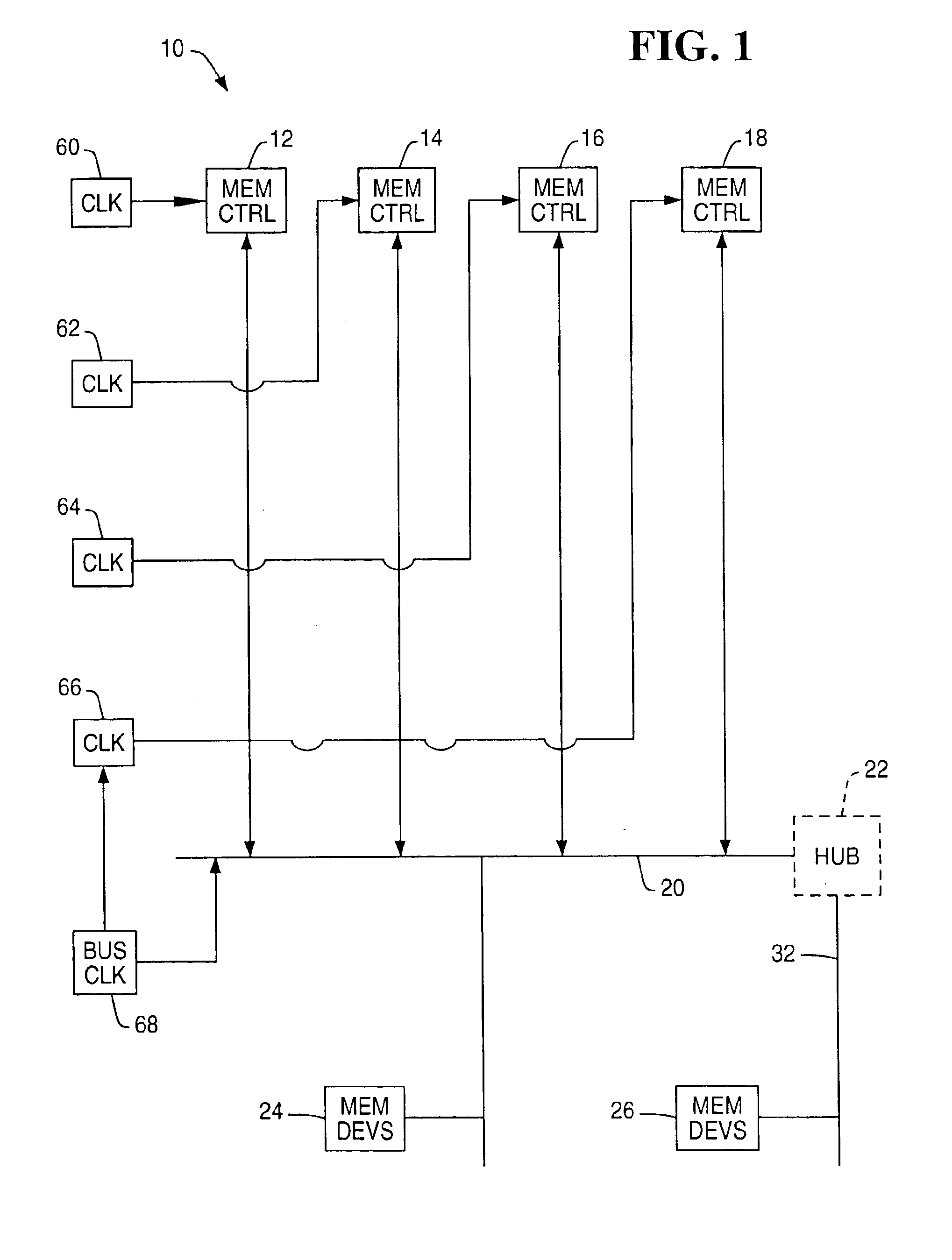 Providing multiple memory controllers on a memory bus