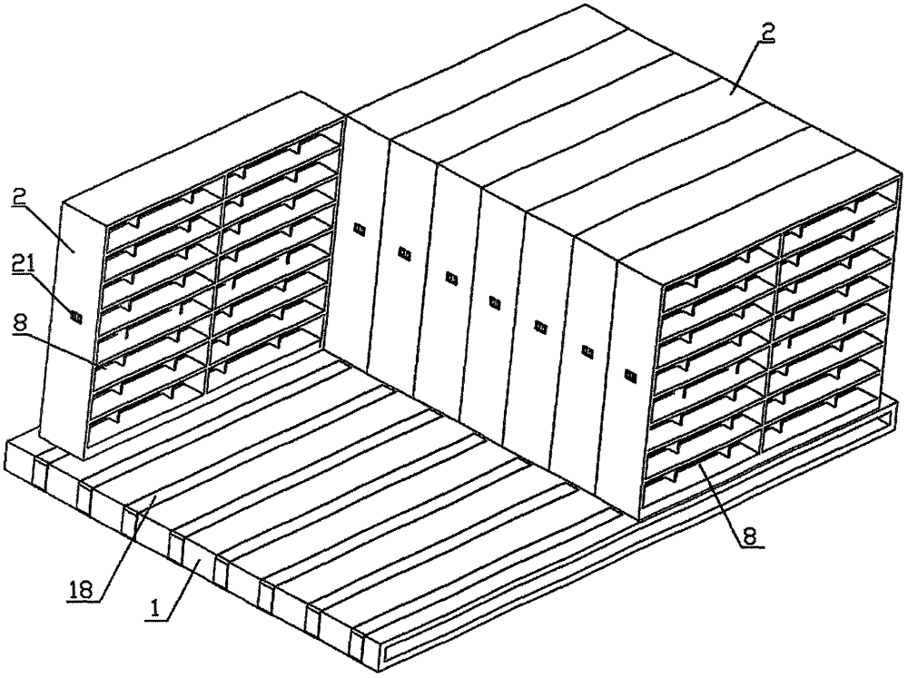 Multifunctional file cabinet device used for storing files in hospital medical file room