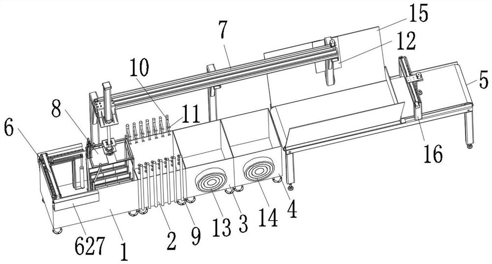 Integrated cleaning, drying and conveying device for chip production