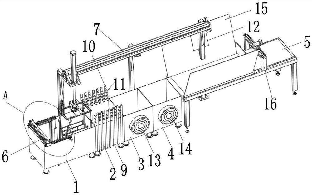 Integrated cleaning, drying and conveying device for chip production