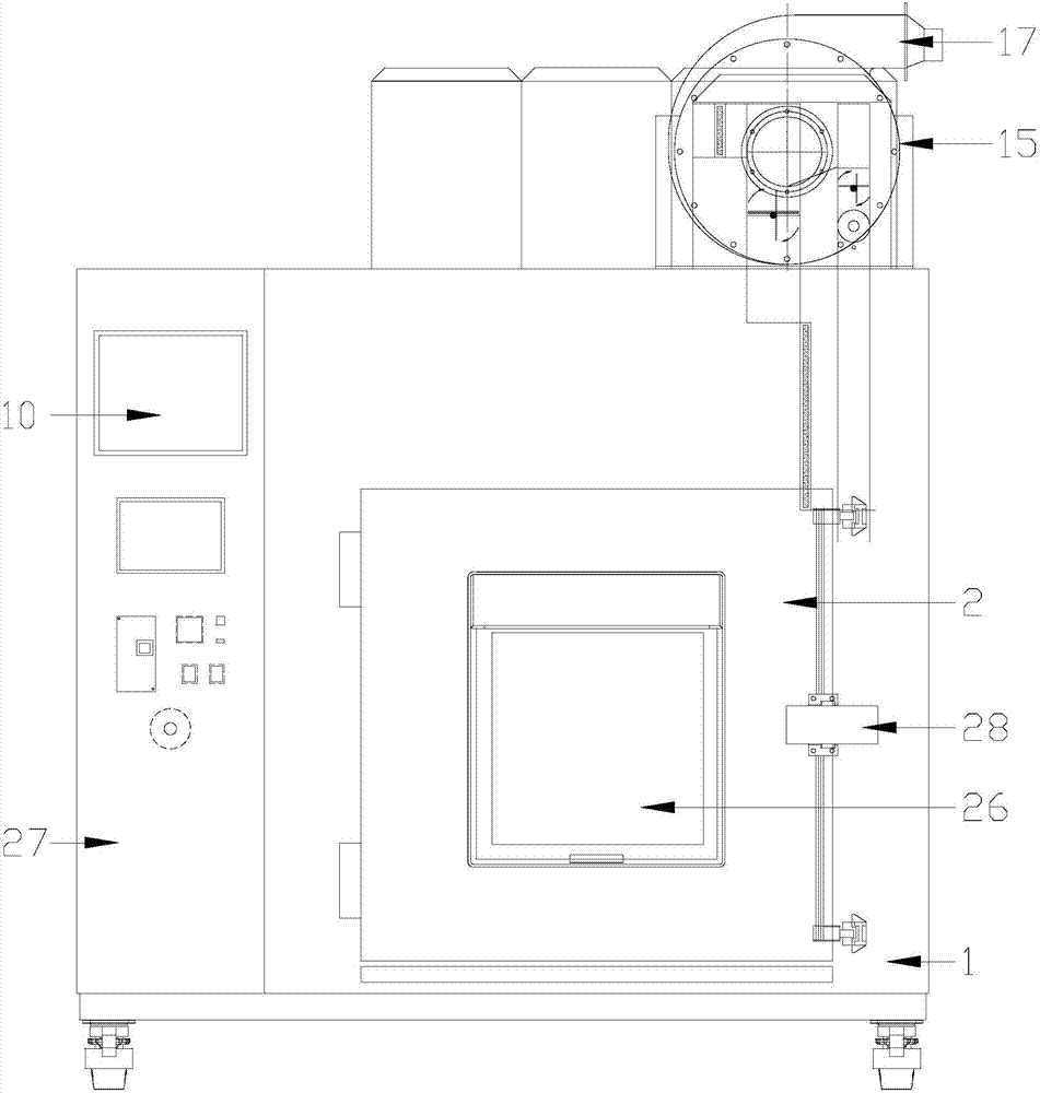 Circulating high-temperature drying test box