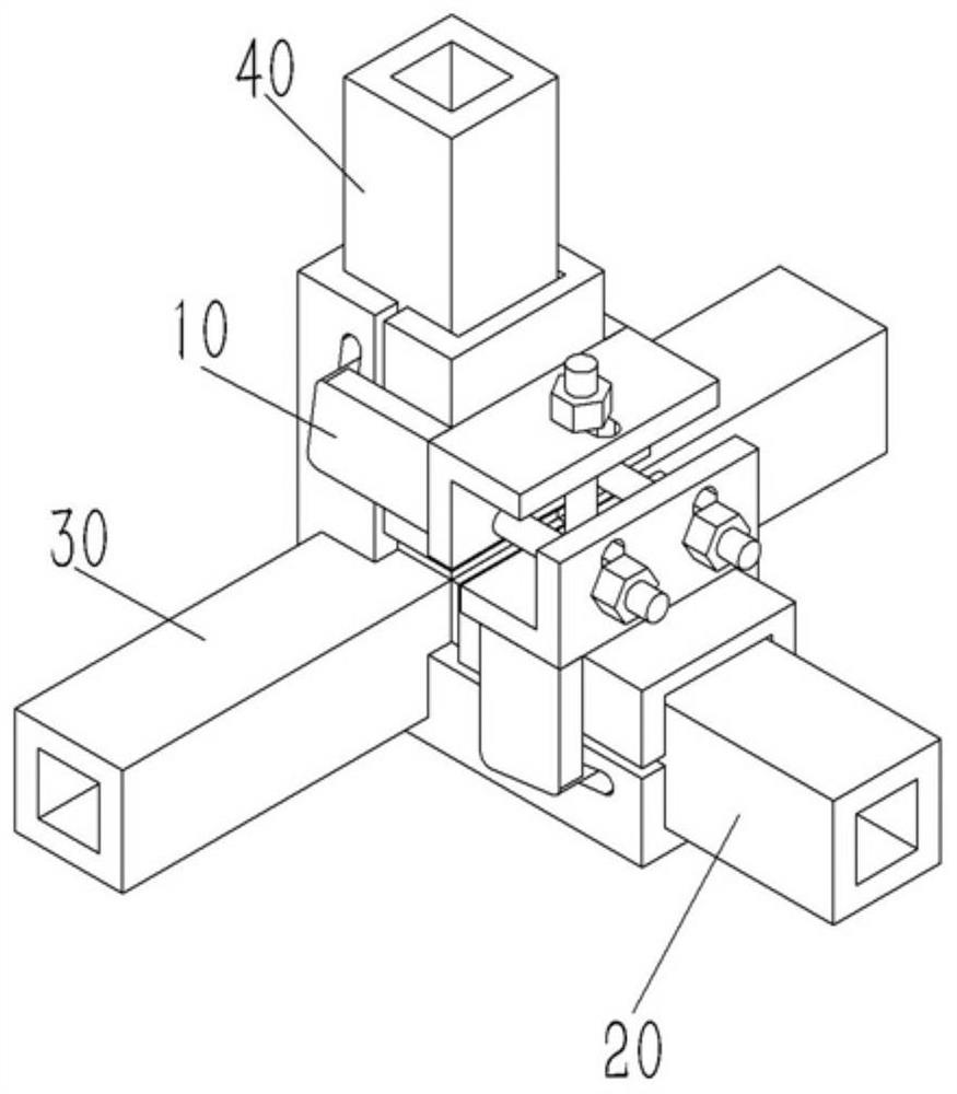 A combined connector for square pipes