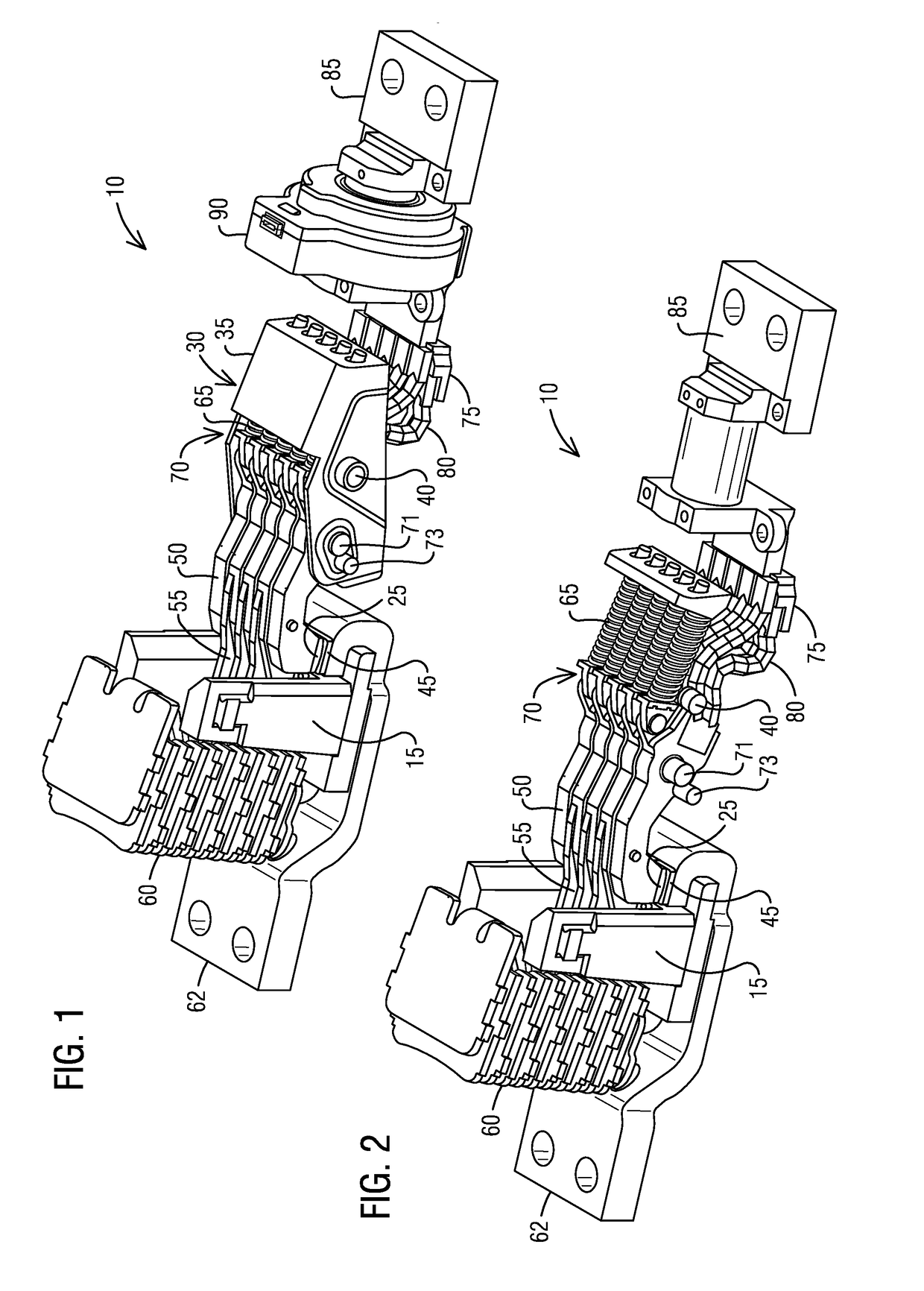 Slot Motor Configuration for High Amperage Multi-Finger Circuit Breaker