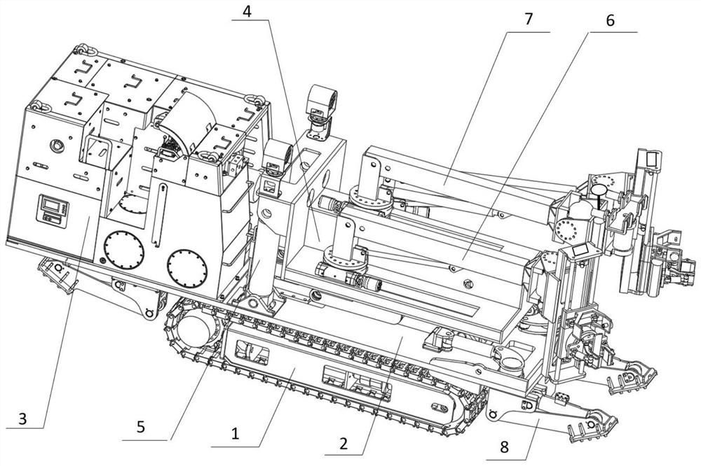 Working face supporting and withdrawing robot and working method thereof