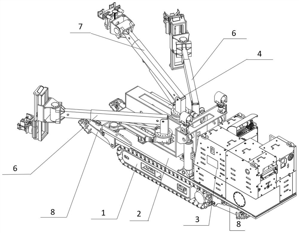 Working face supporting and withdrawing robot and working method thereof