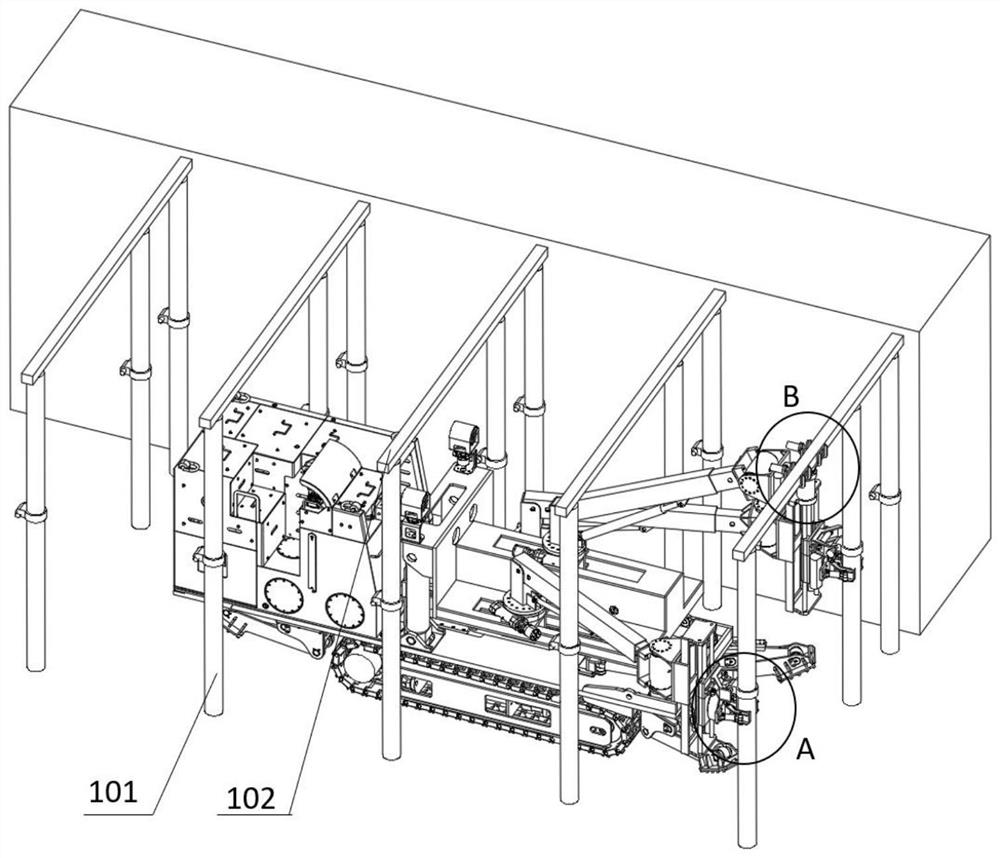 Working face supporting and withdrawing robot and working method thereof