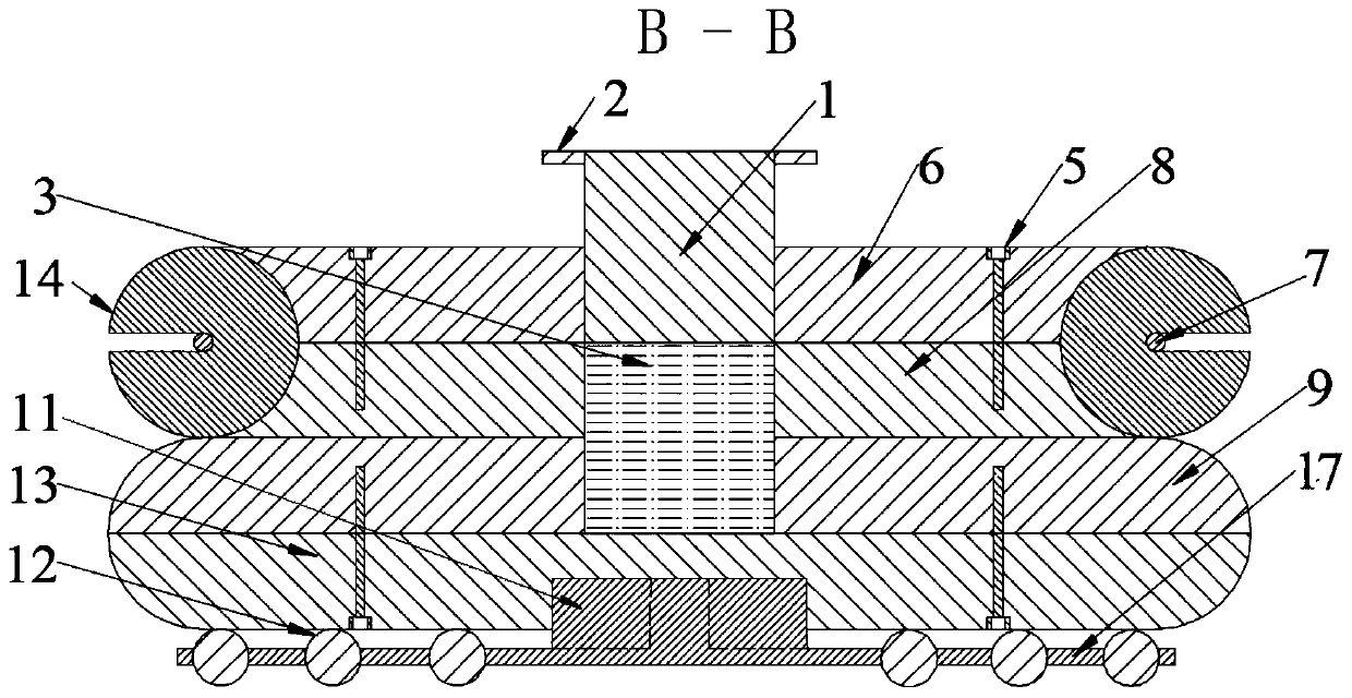 Soft rock shearing box for simulating blasting effect