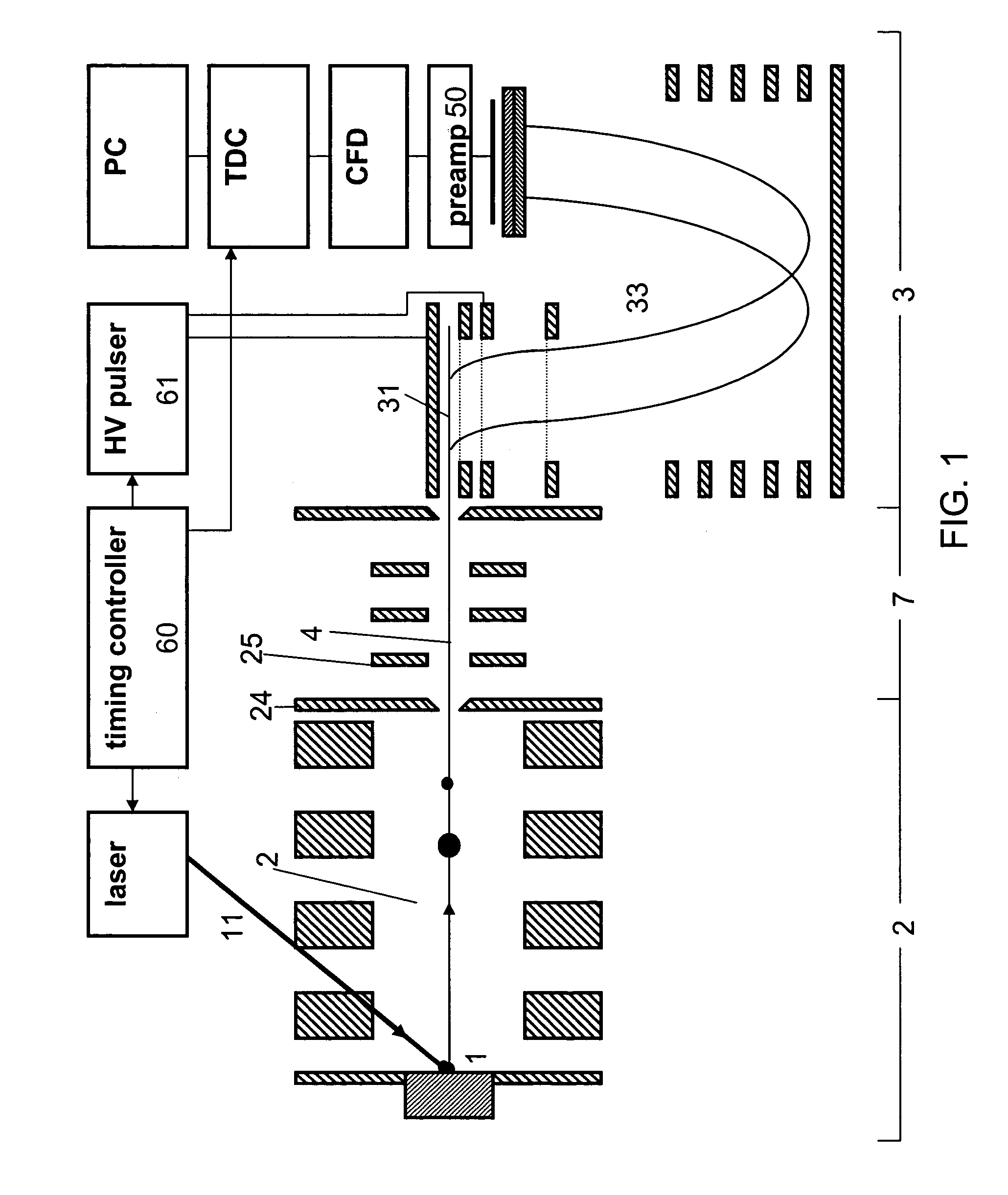 Time-of-flight mass spectrometer for monitoring of fast processes