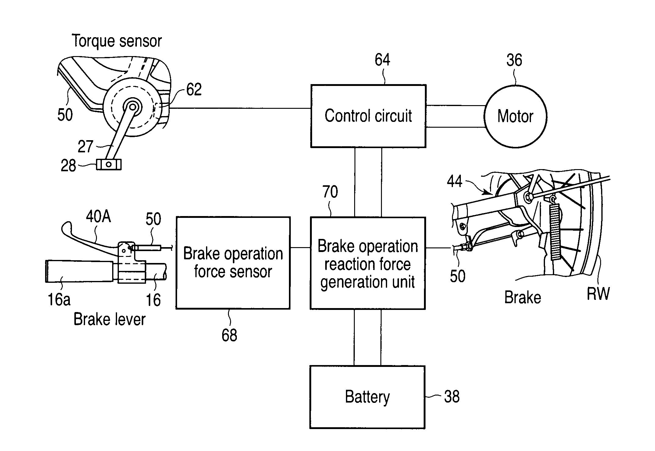 Regenerative braking device and vehicle provided with regenerative braking device