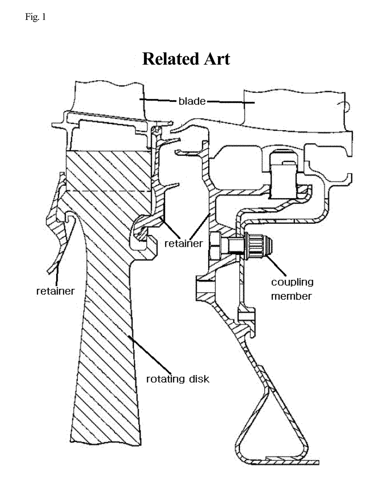 Gas turbine blade assembly having retainer assembling structure, and gas turbine having same