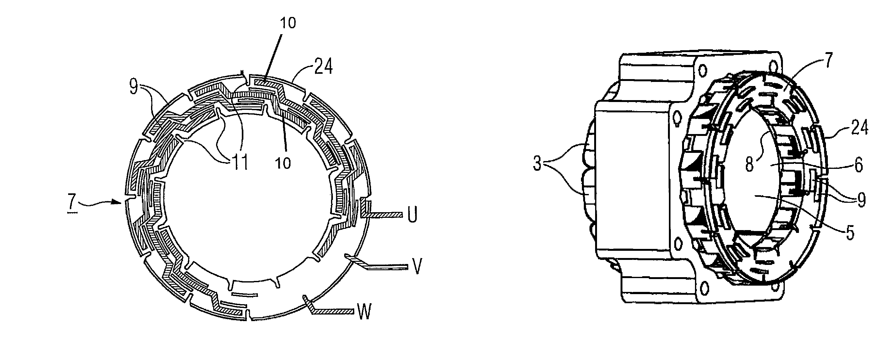 Electric machine with a circuit support