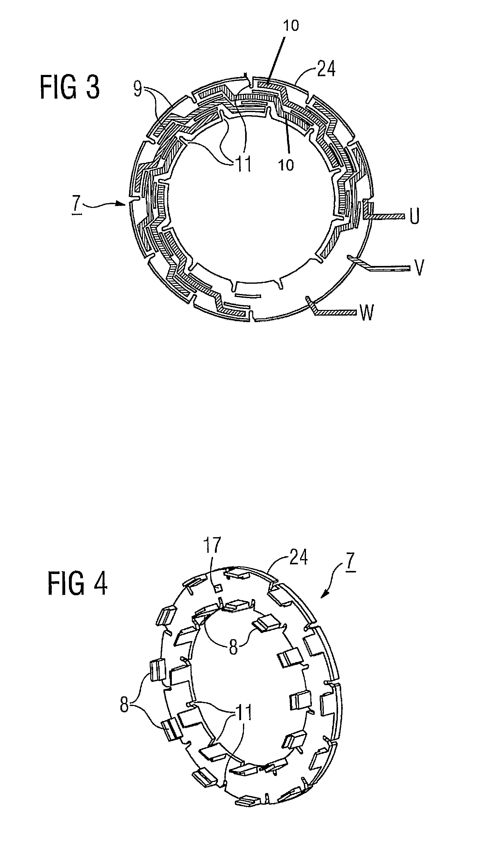 Electric machine with a circuit support