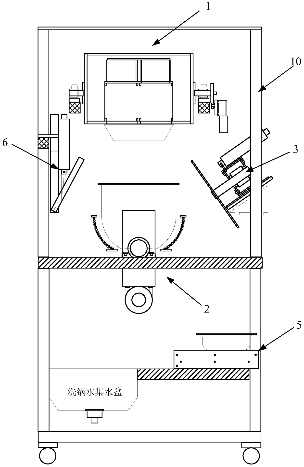 Automatic feeding device suitable for automatic cooking machine