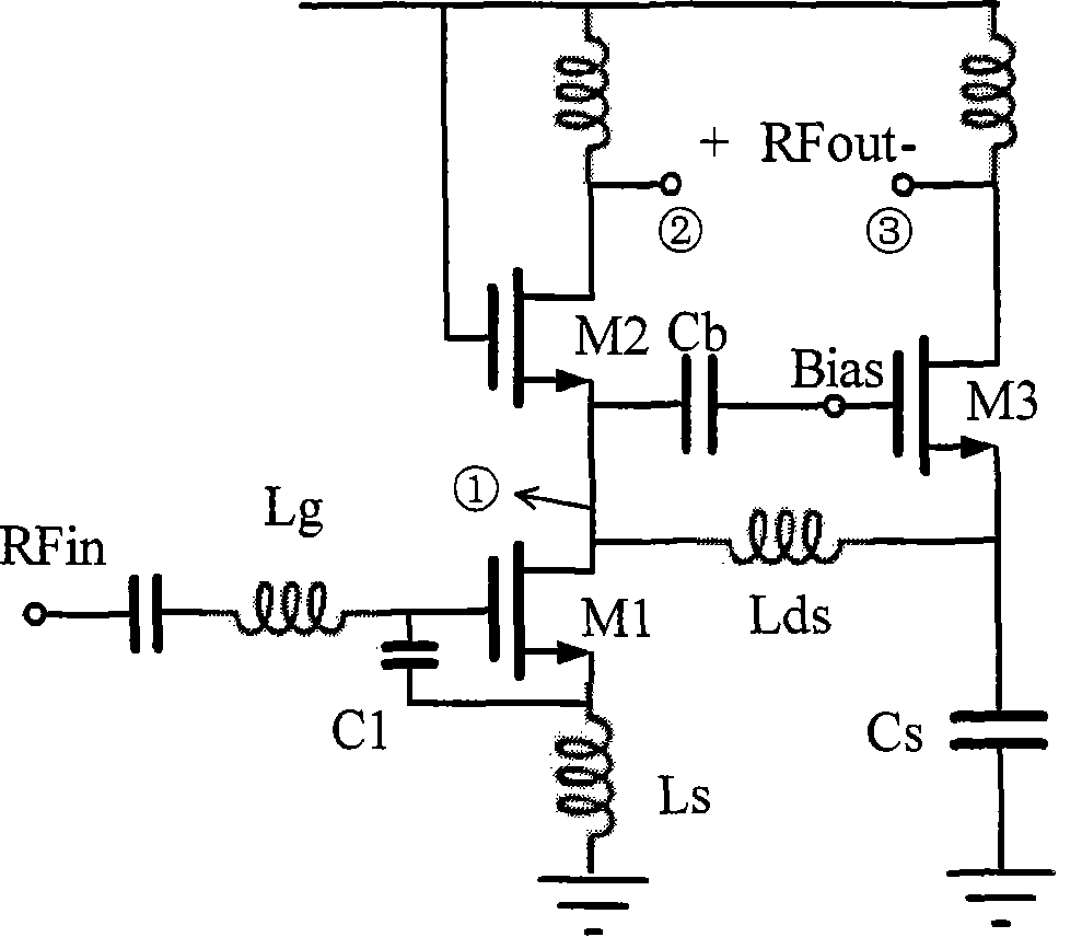 Low-power consumption single-ended input difference output low-noise amplifier