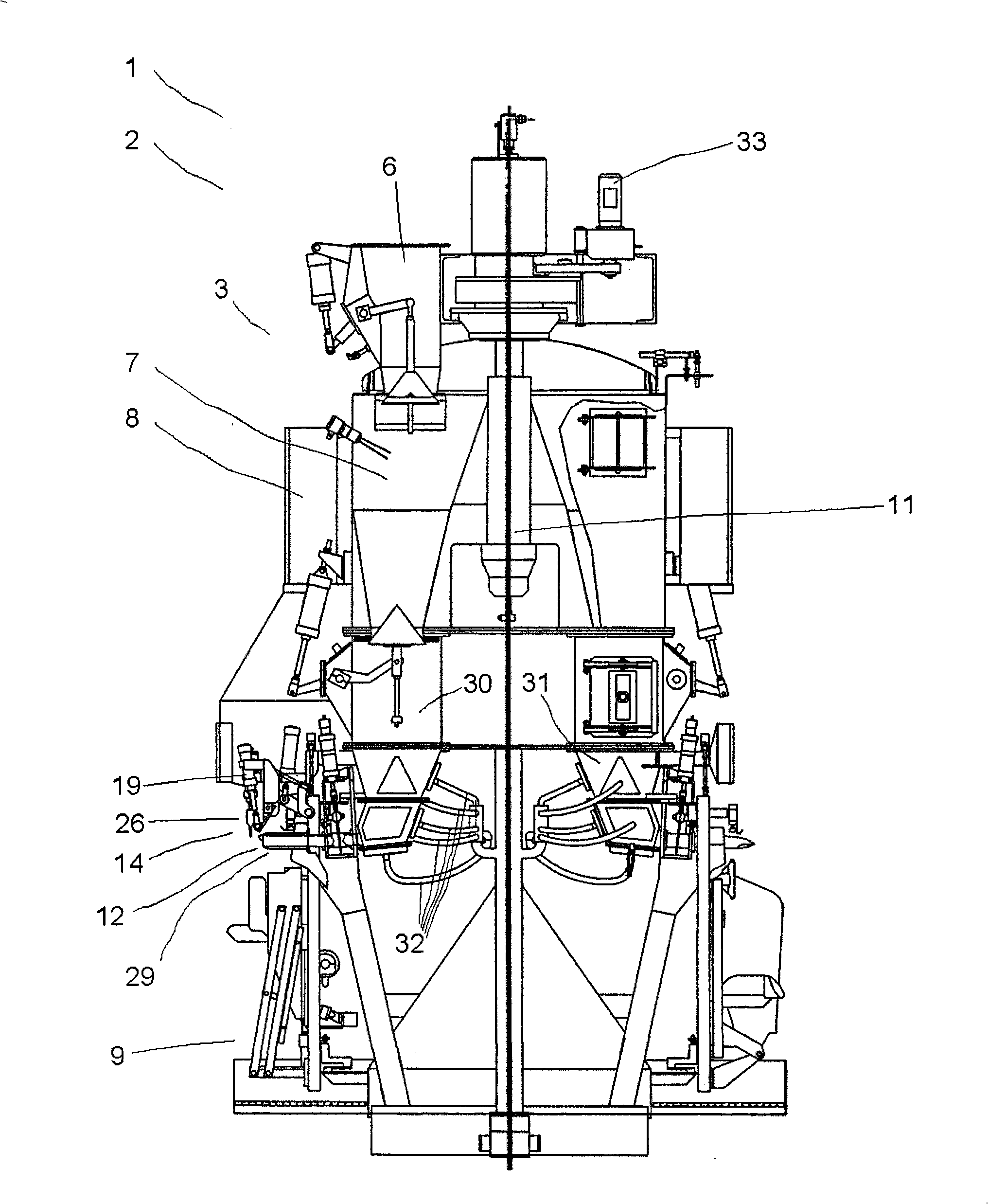 Packing machine and packing method for filling bags