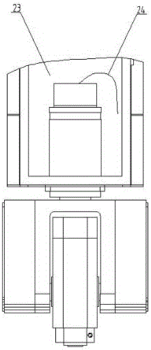 A double swing head with integrated pneumatic auxiliary chip removal device