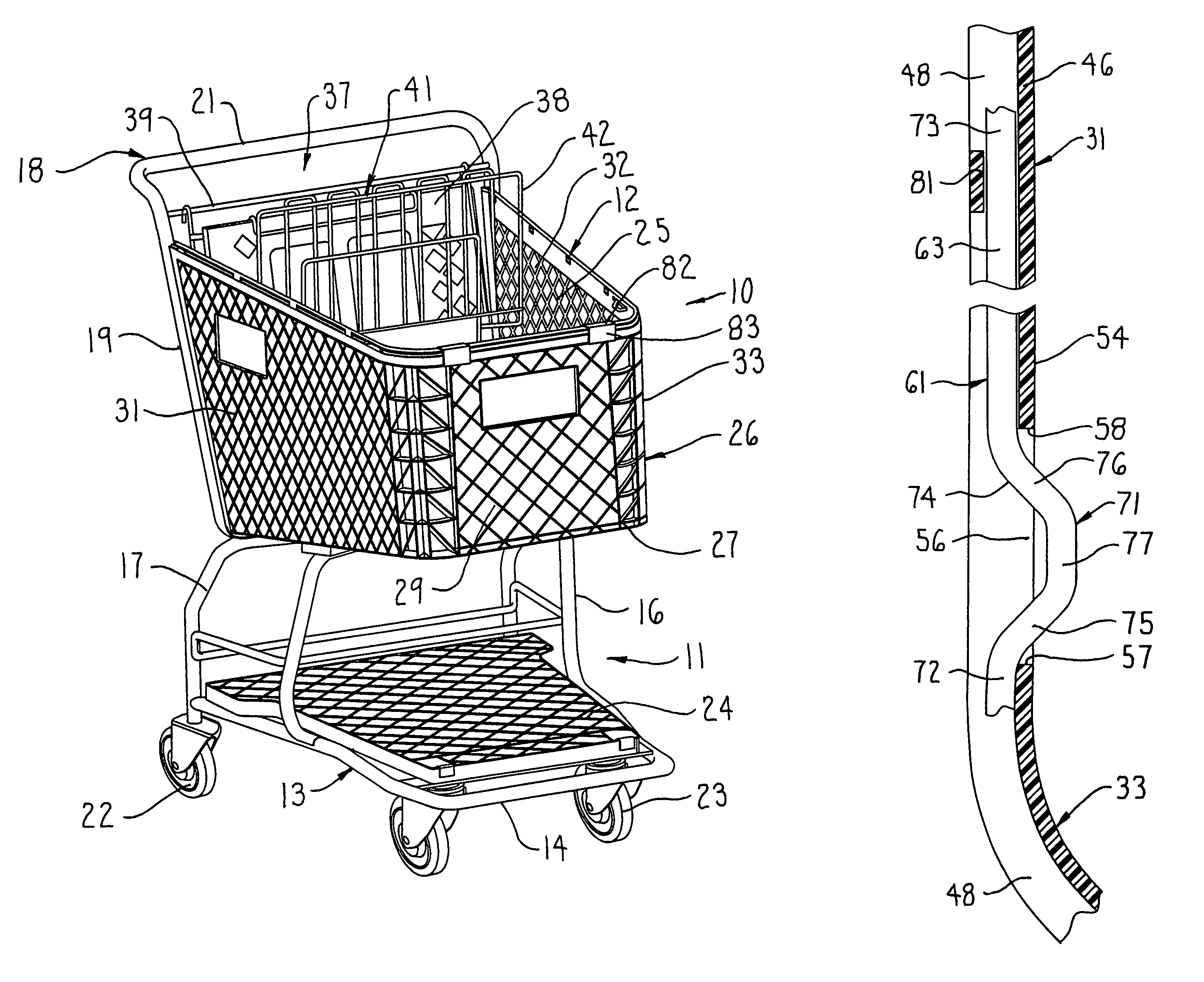 Shopping cart basket