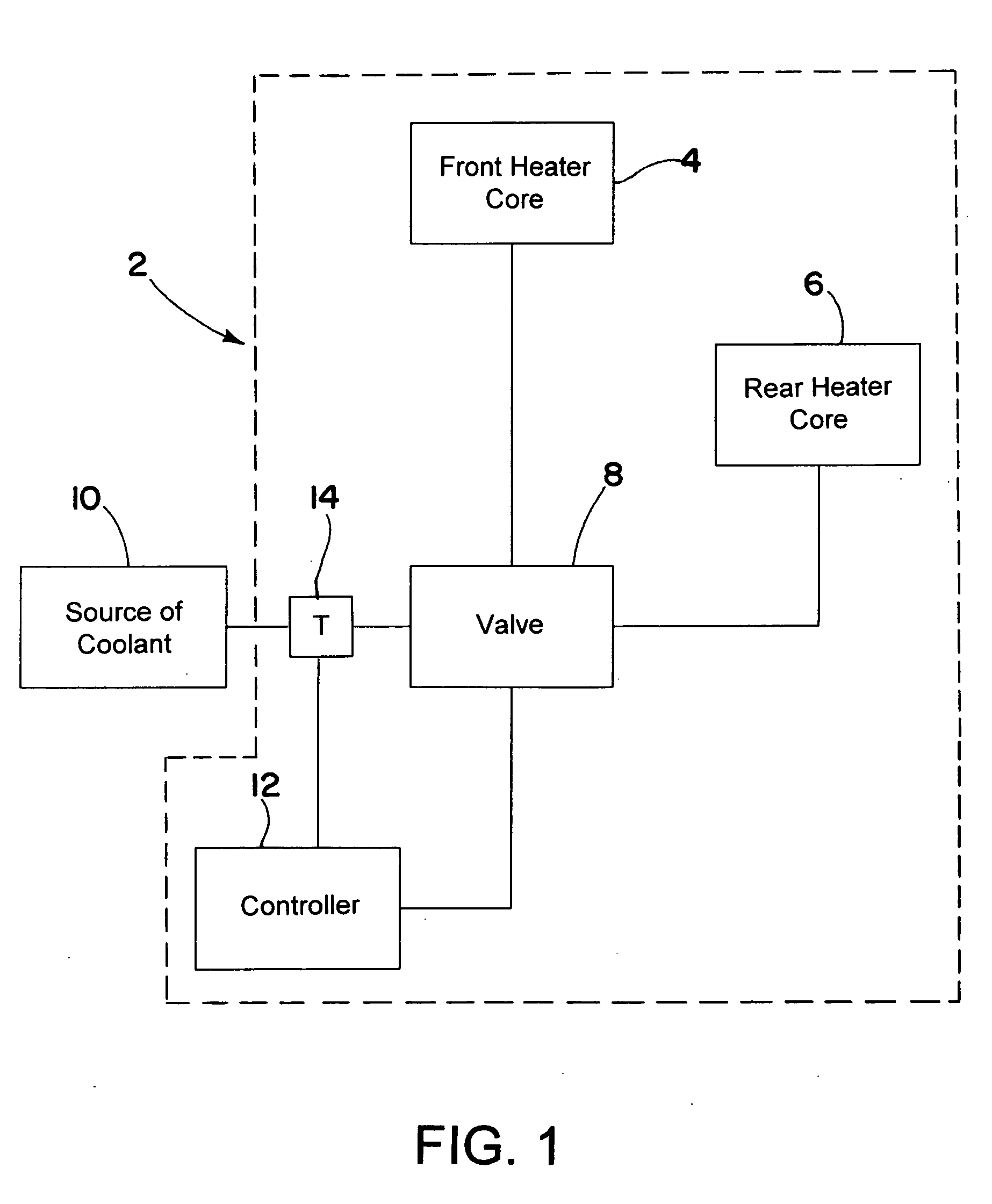 Vehicle cabin heating system with wax motor three-way valve