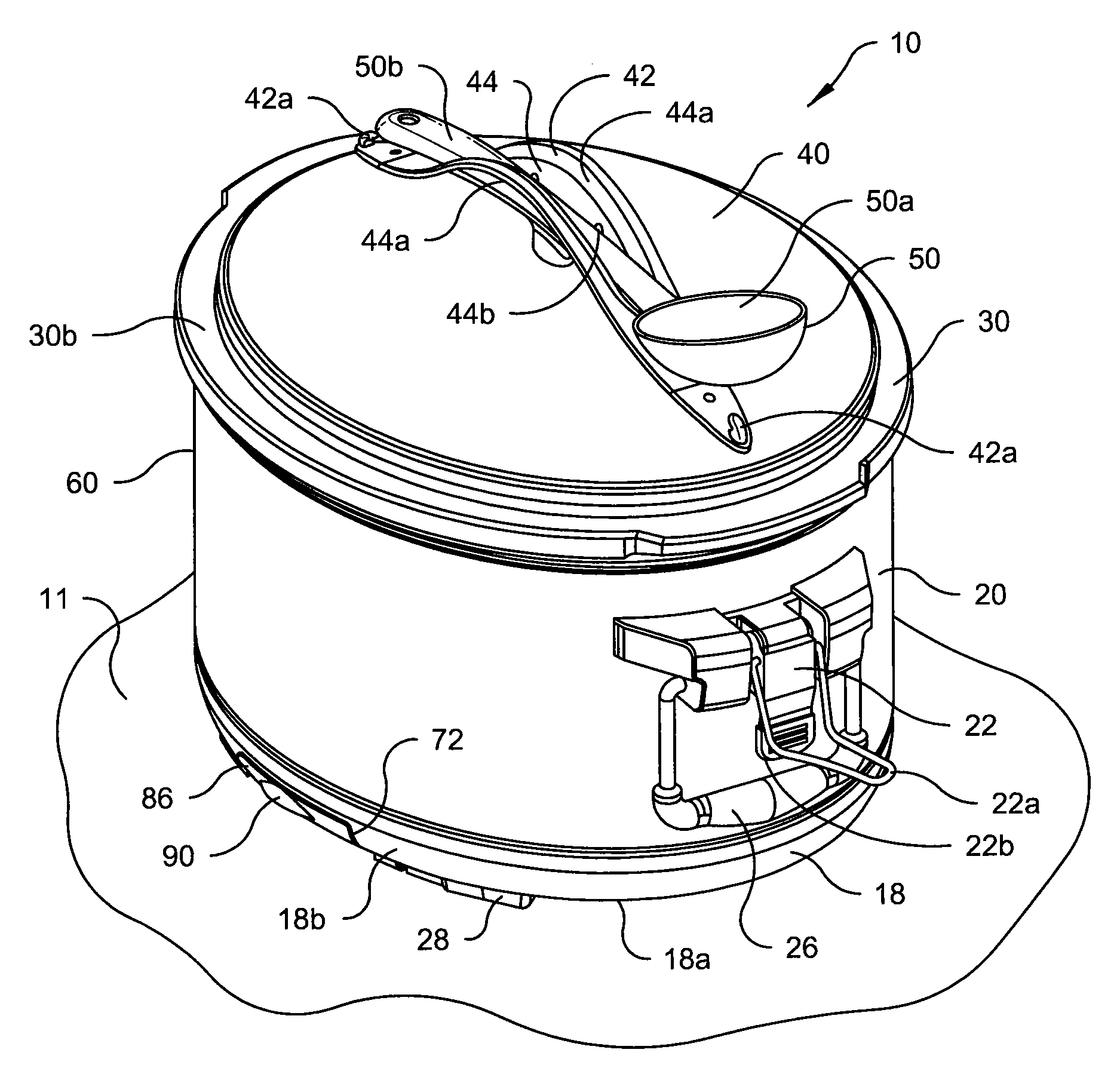 Kitchen appliance for heating foodstuff