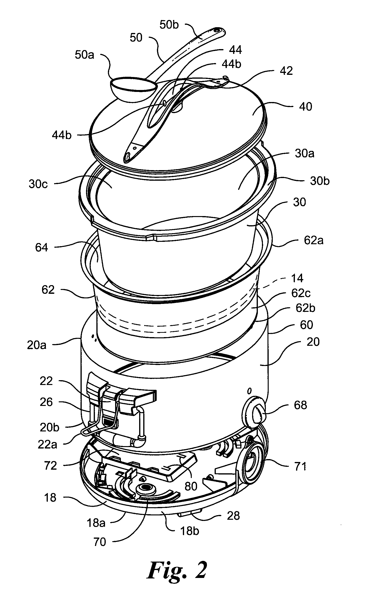 Kitchen appliance for heating foodstuff