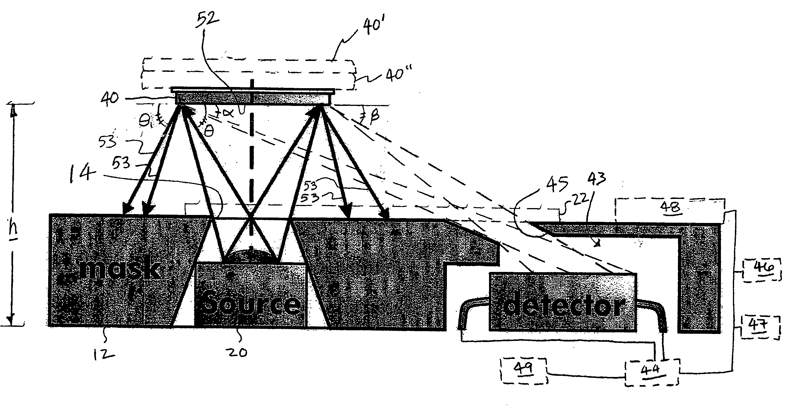 Miniature optical readhead for optical diagnostic device