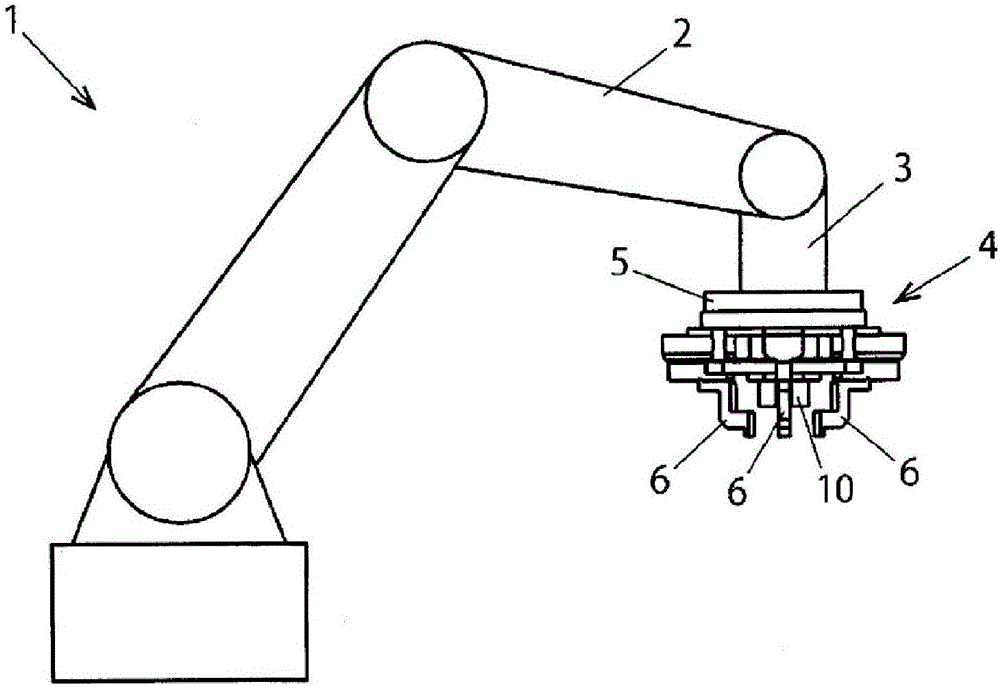 End effector, industrial robot, and method for operating same