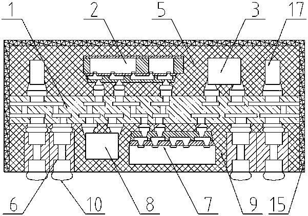 Double-sided sip three-dimensional packaging structure