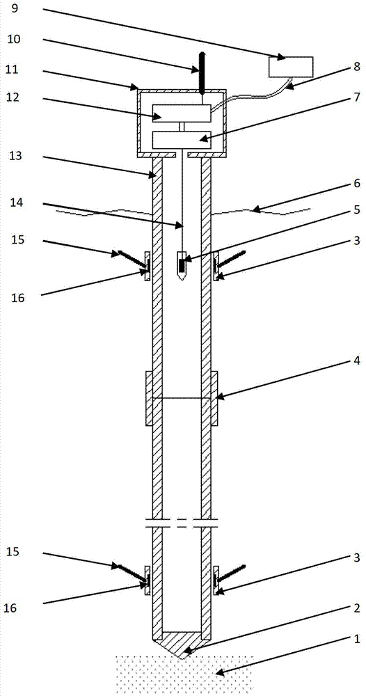 Automatic inspection type layered settlement instrument