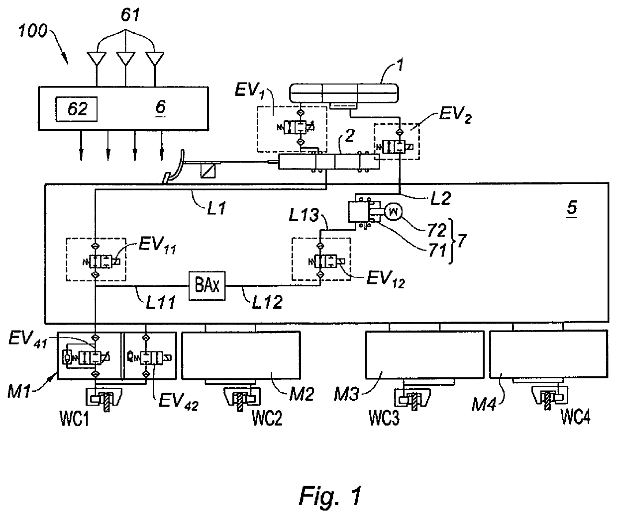 Purge procedure for a decoupled brake system and brake system implementing this procedure