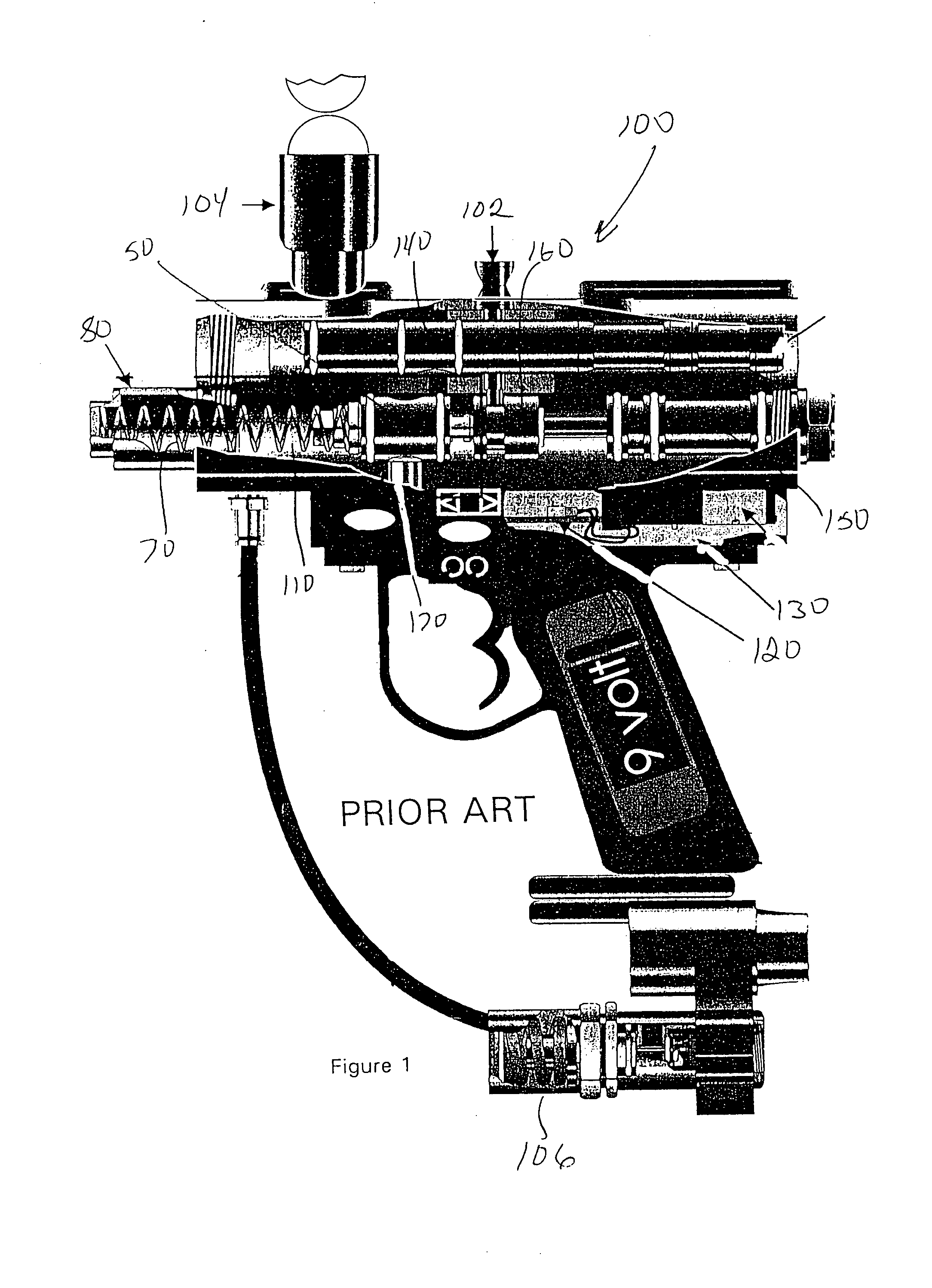 Gas release valve for paintball marker