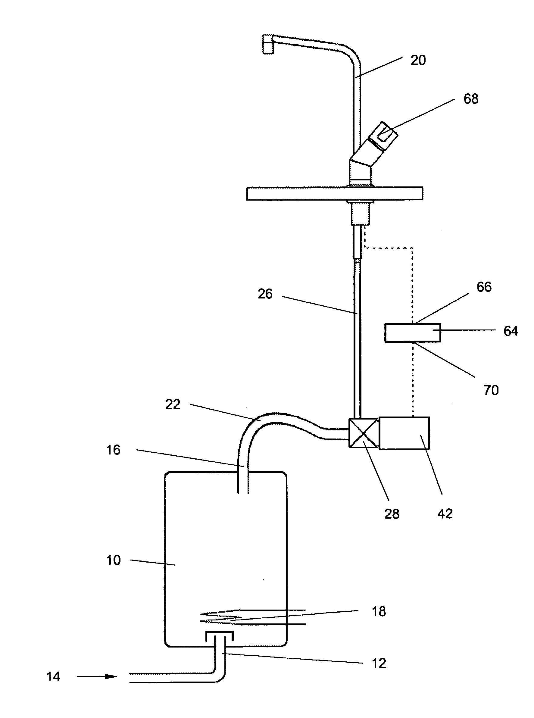 Apparatus for dispensing hot or boiling water