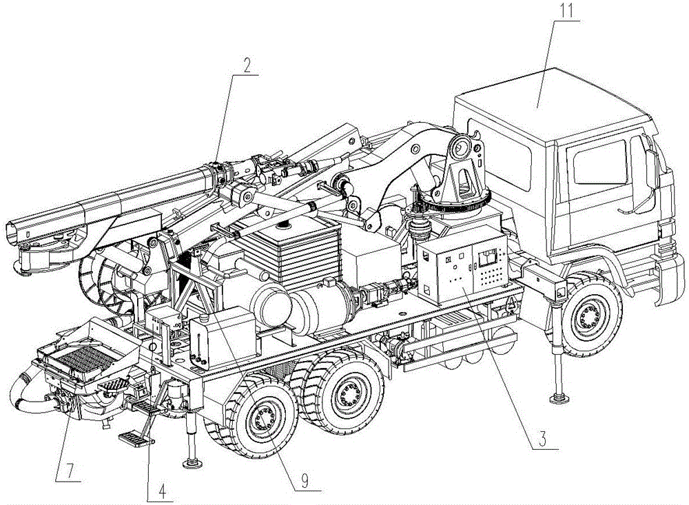 Concrete guniting truck