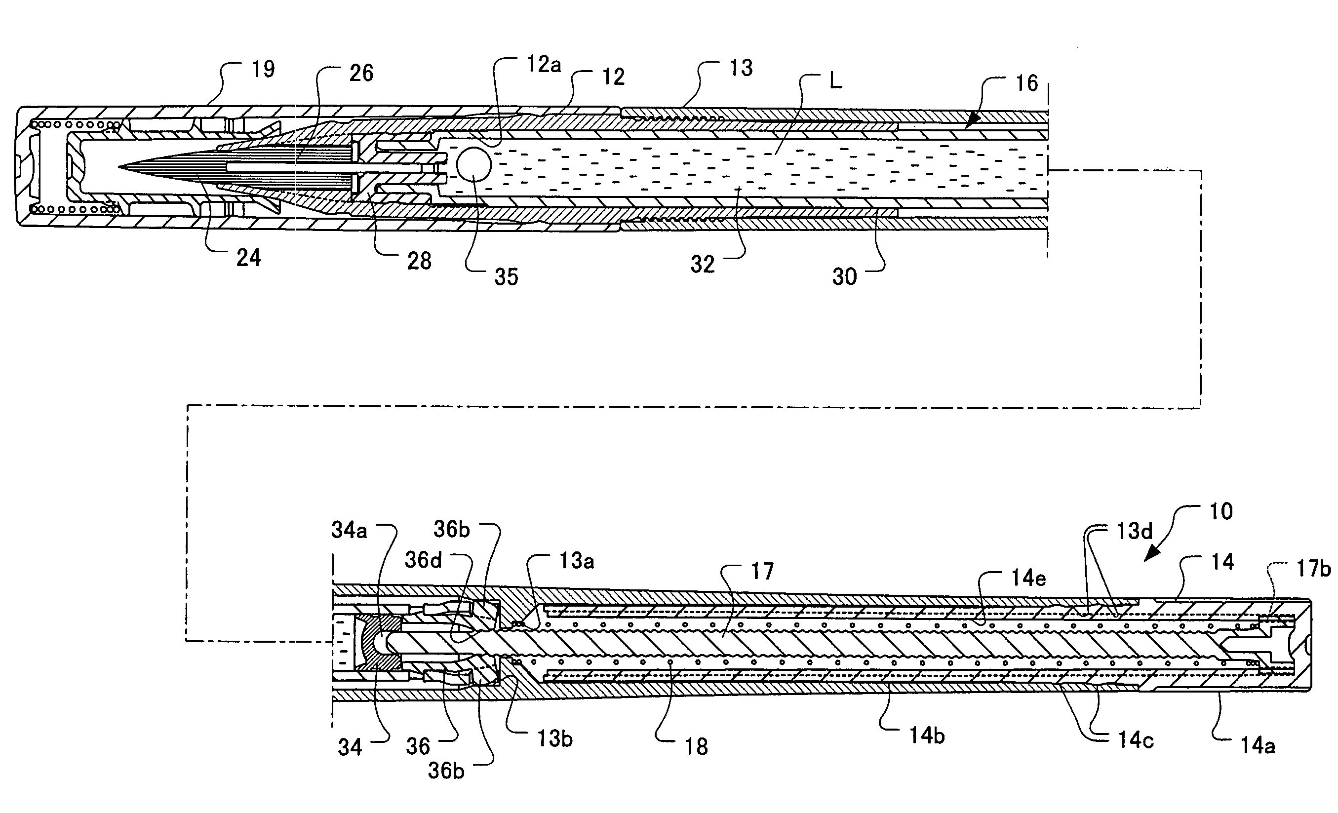 Cartridge type liquid feeding container