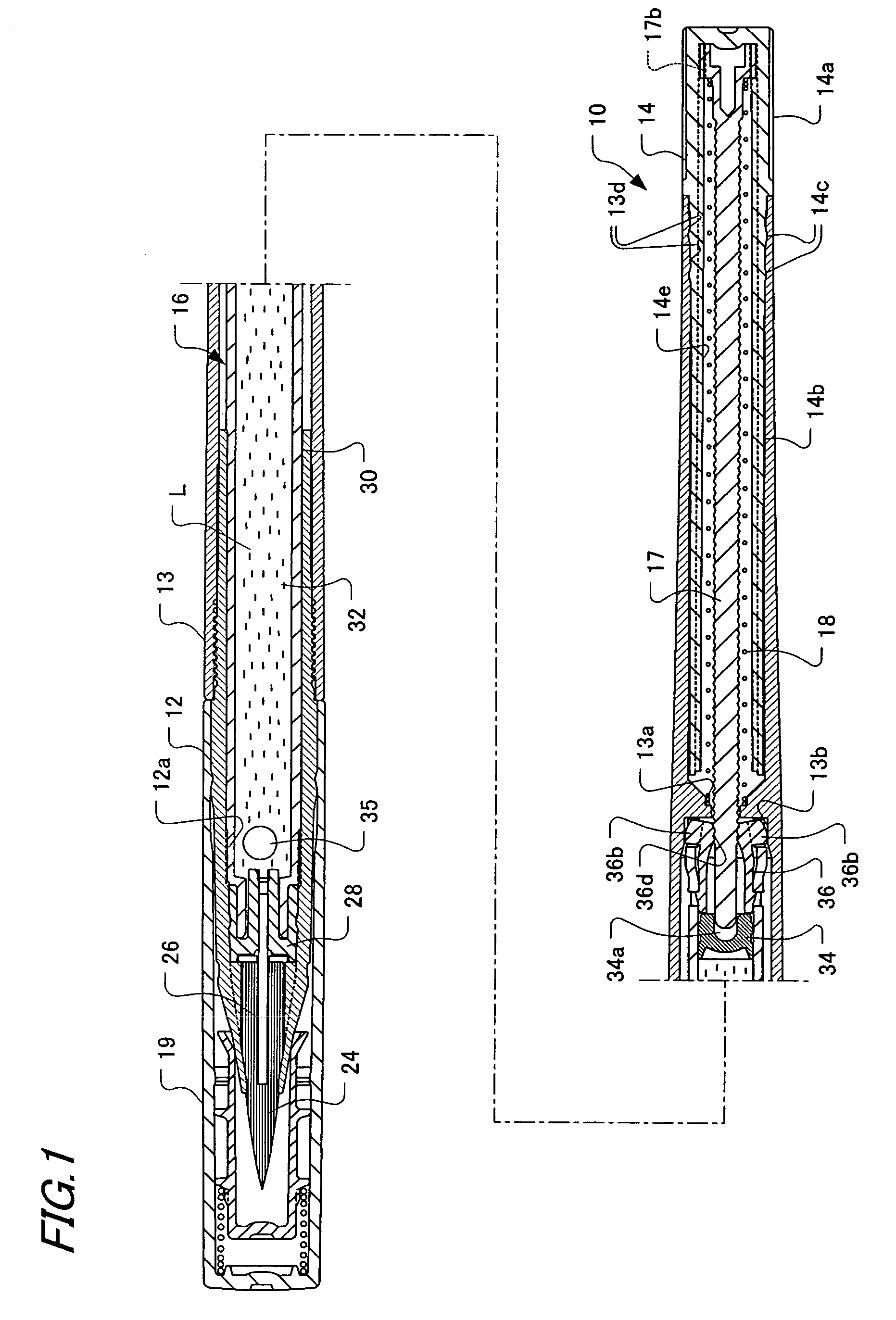 Cartridge type liquid feeding container