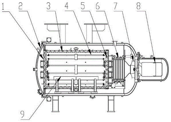 Horizontal type vacuum furnace for diamond particle brazing