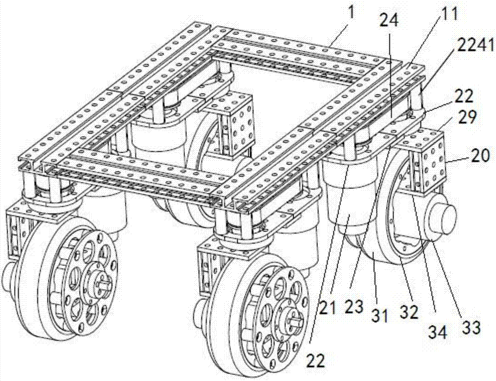 Four-wheel eight-drive robot chassis mechanism