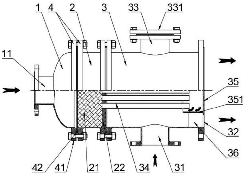 A kind of exhaust gas mixer based on self-healing flame arrester