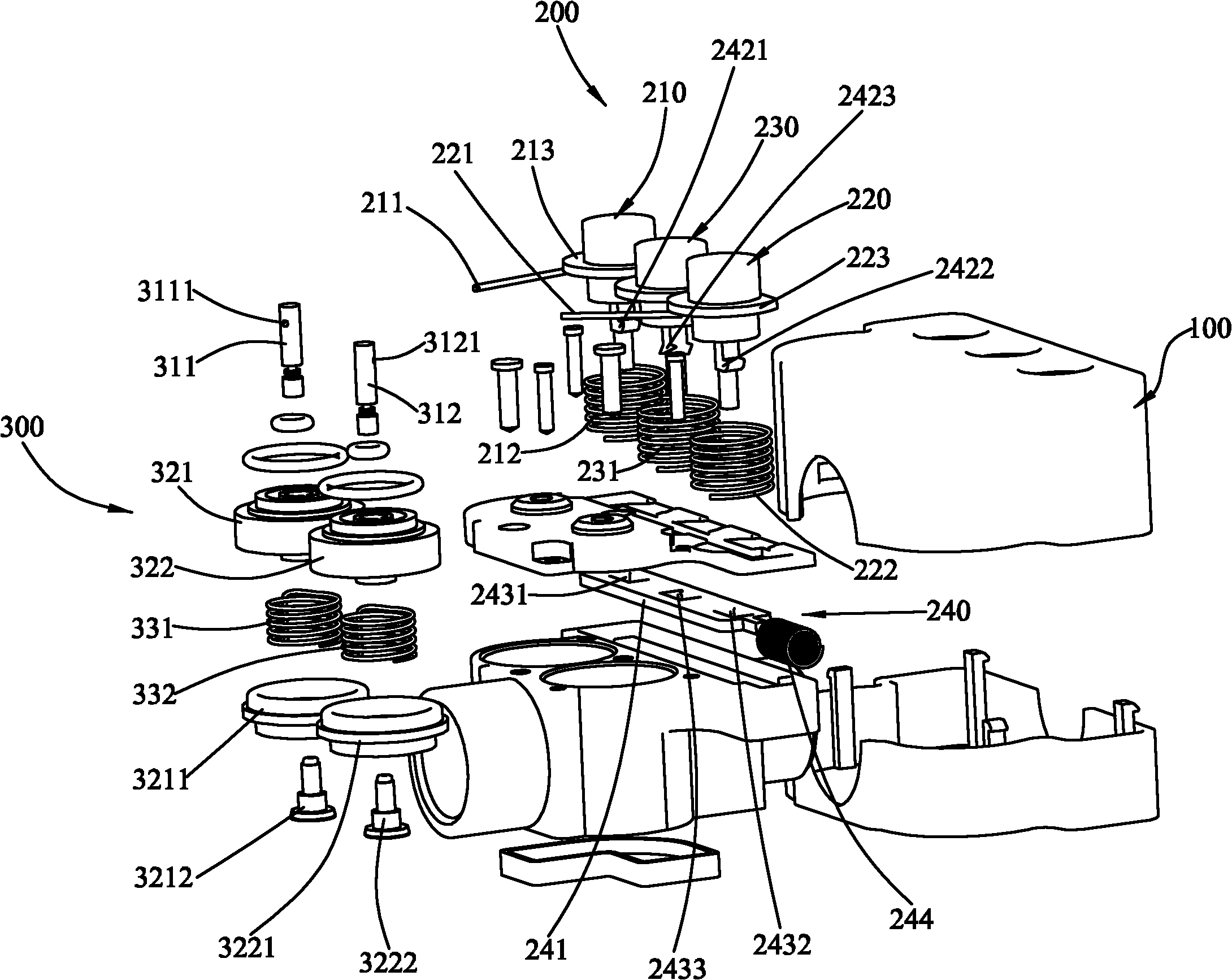 Water outlet mechanism for changing by utilizing button and changing method thereof