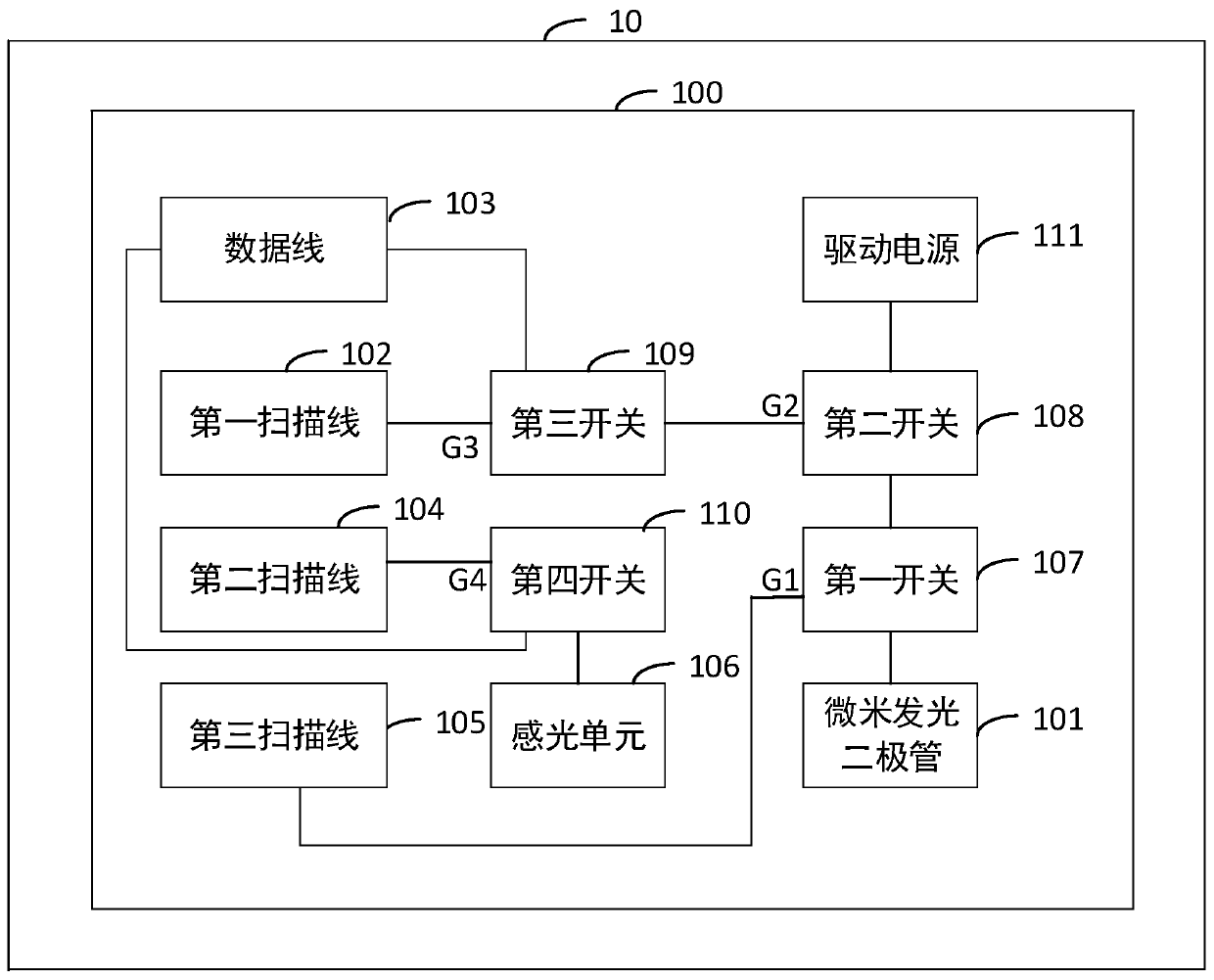 Micron light emitting diode matrix display