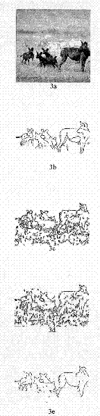 Method for detecting contour of image target object by simulated vision mechanism