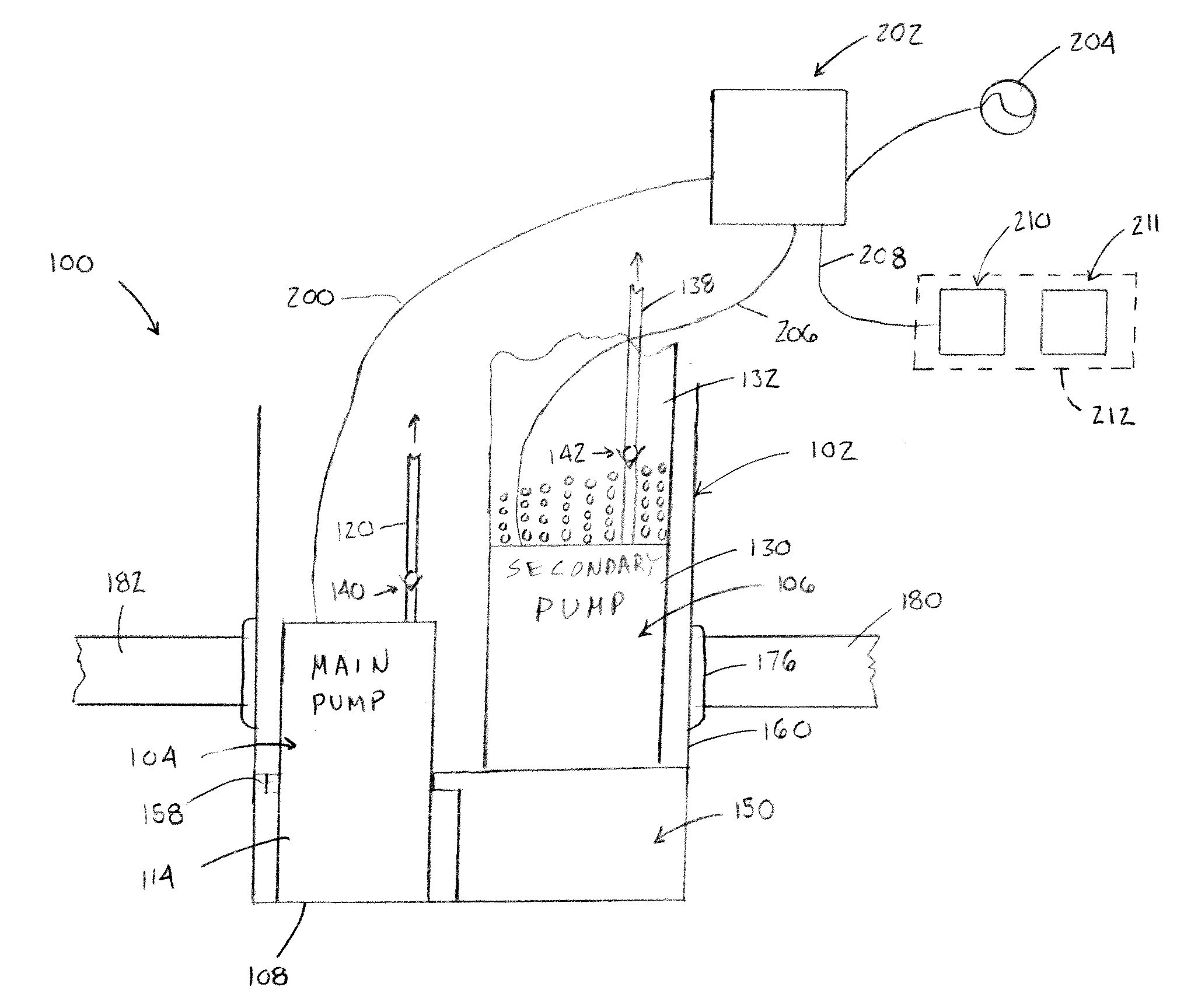 Sump pump with emergency backup system