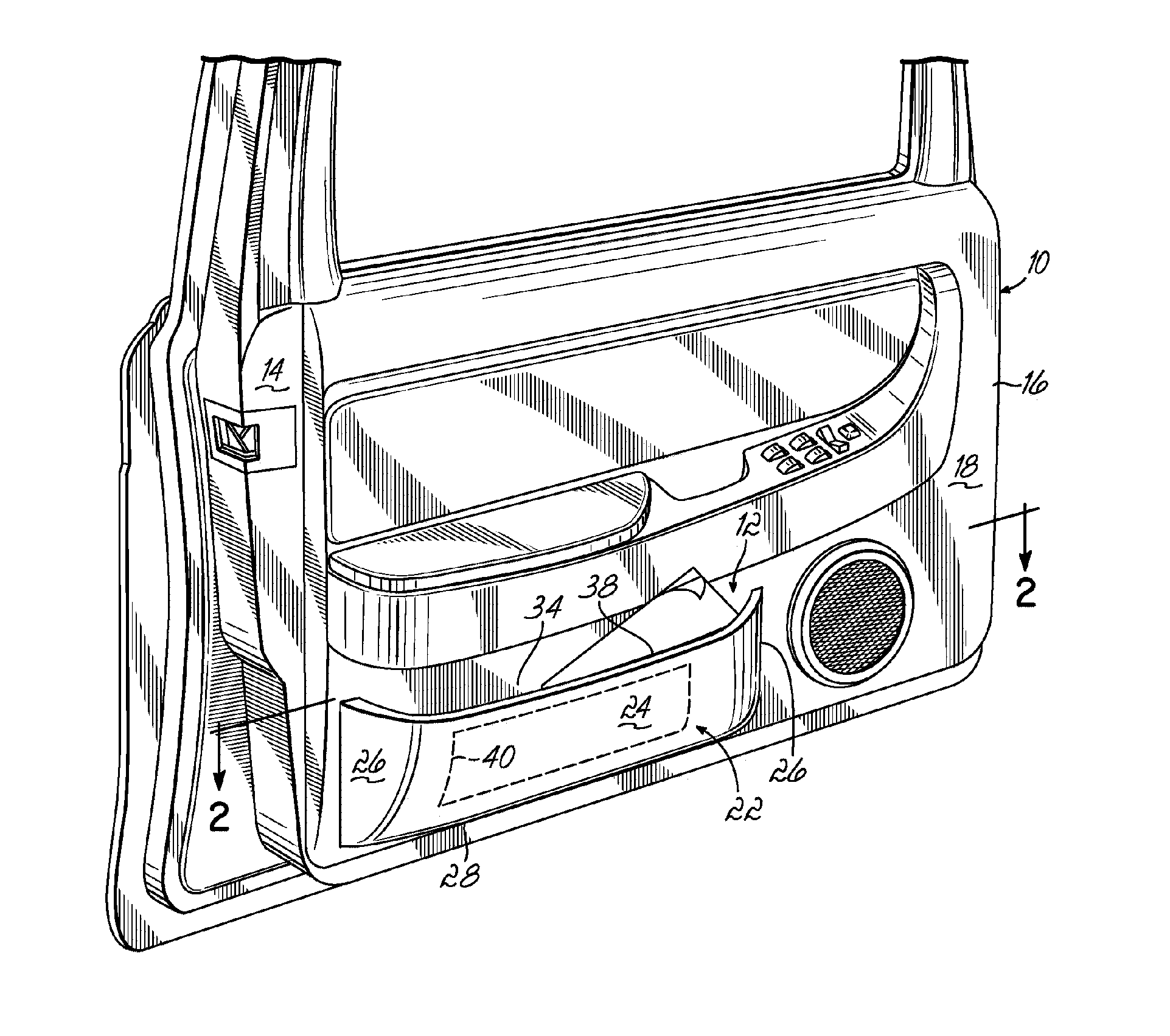 Automotive map pocket having an electroluminescent lamp and method of making the same