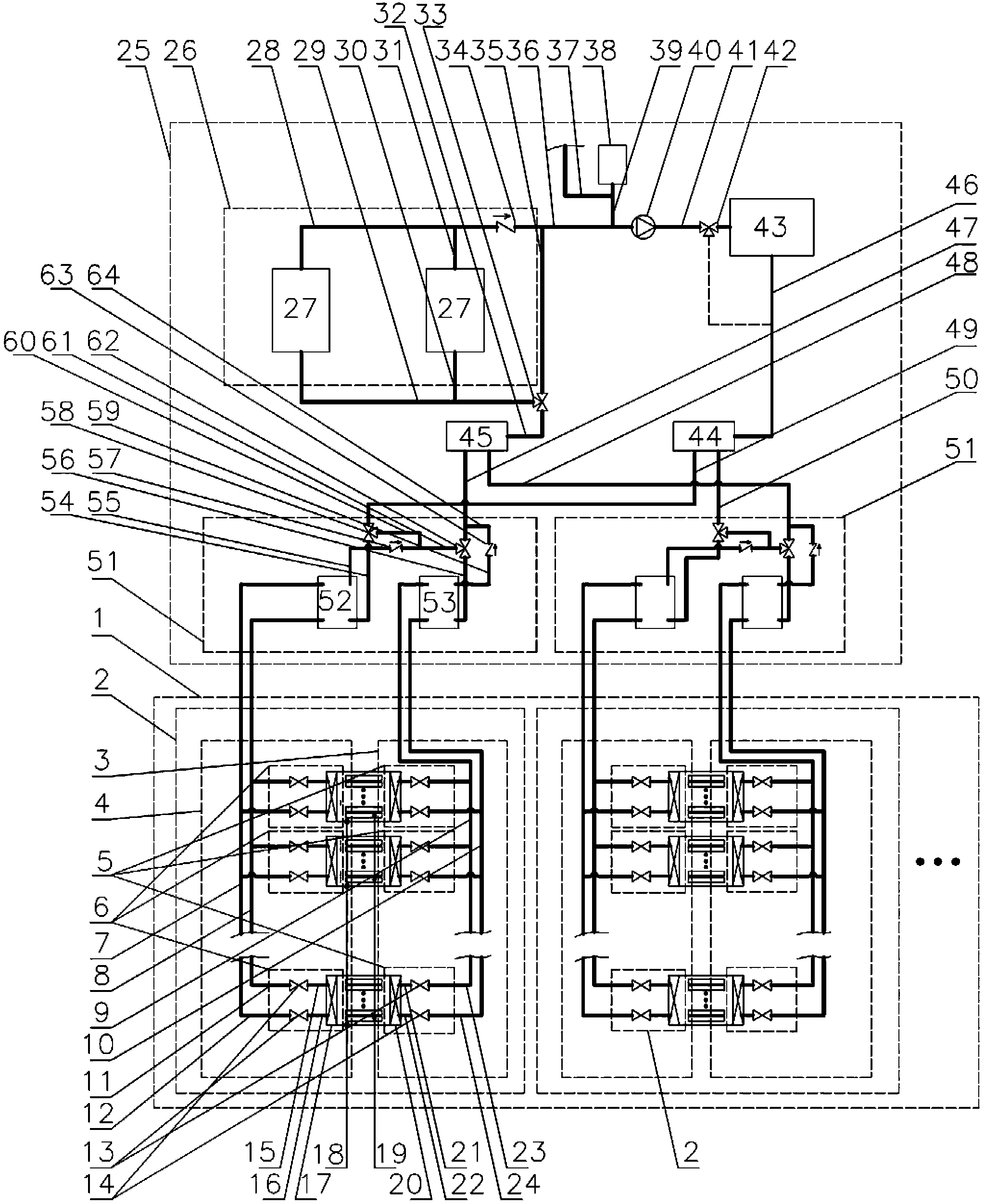 Heat pipe heat extraction system in high-radiating density machine room