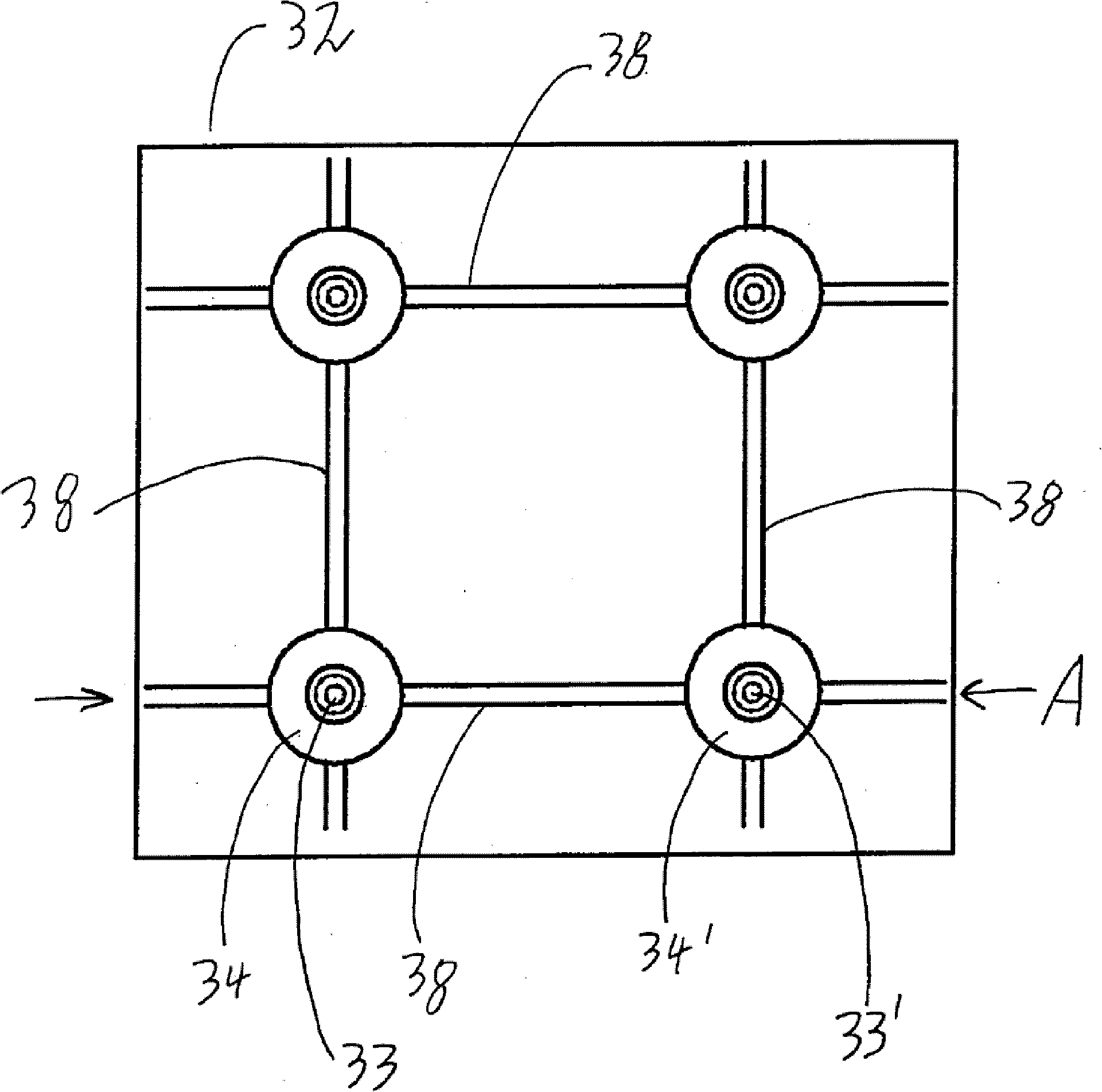 Measuring device for electrically measuring a flat measurement structure that can be contacted on one side