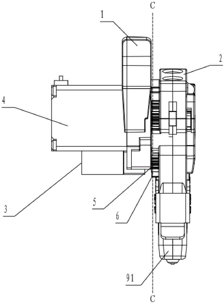 Rotary type double-nozzle switching device for 3D printing