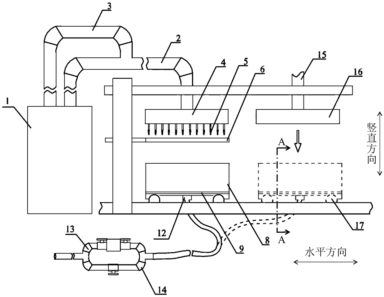 Device for additive manufacturing of rigid thermal insulation tile bodies