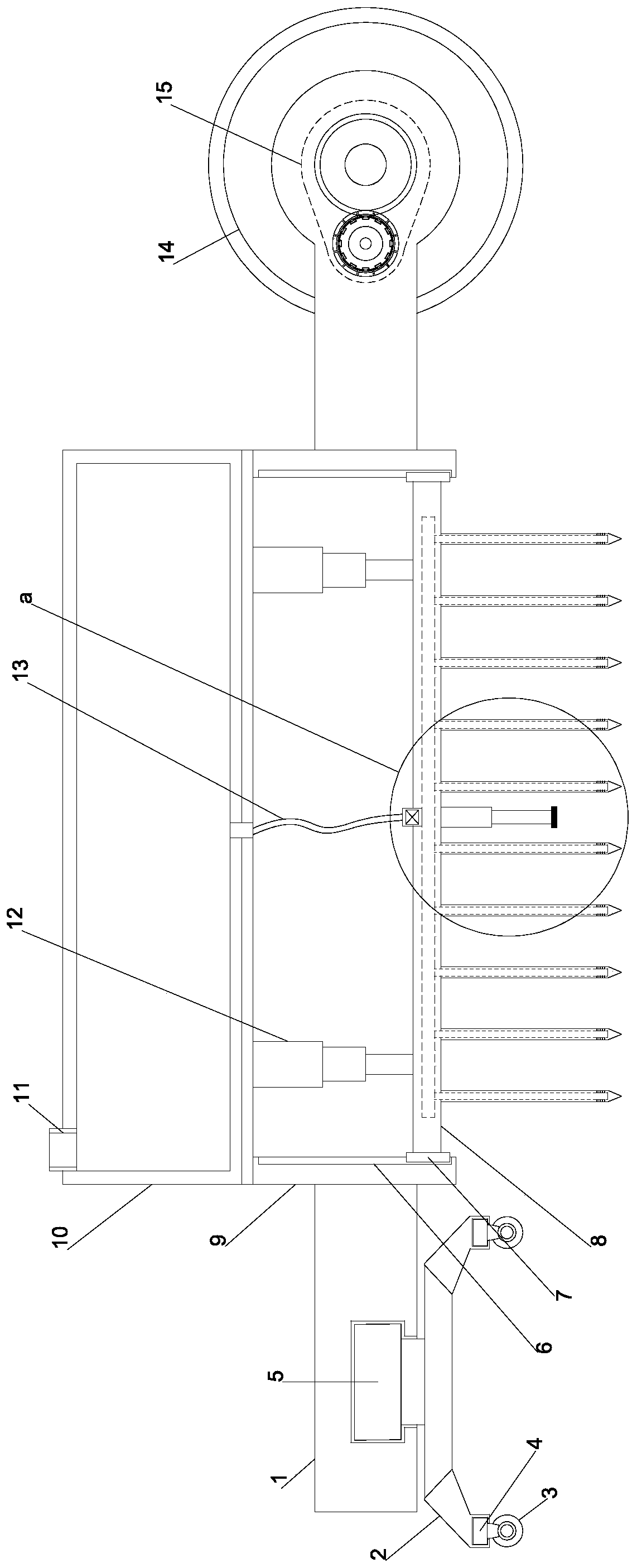 Periodic depth-variable fertilization device