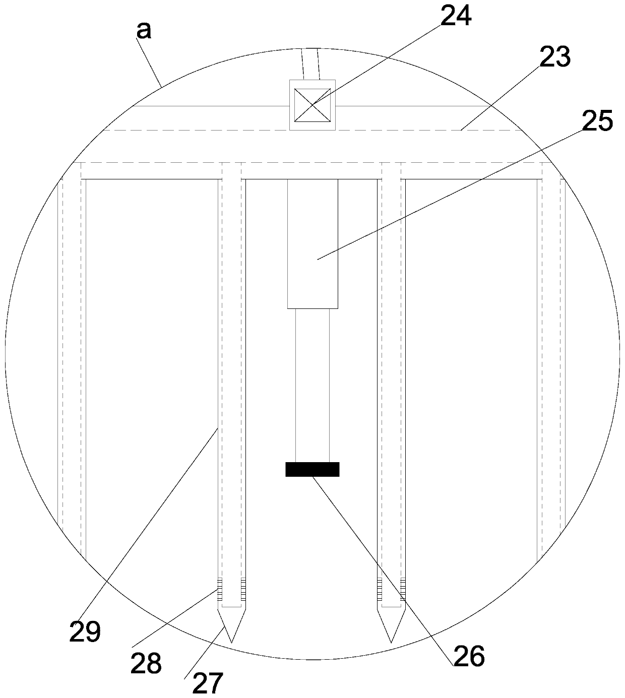 Periodic depth-variable fertilization device