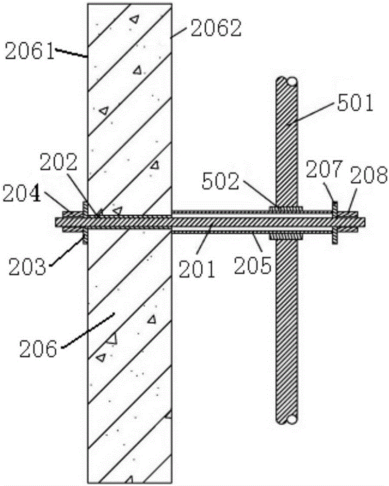 Counter-pulling wall connecting component