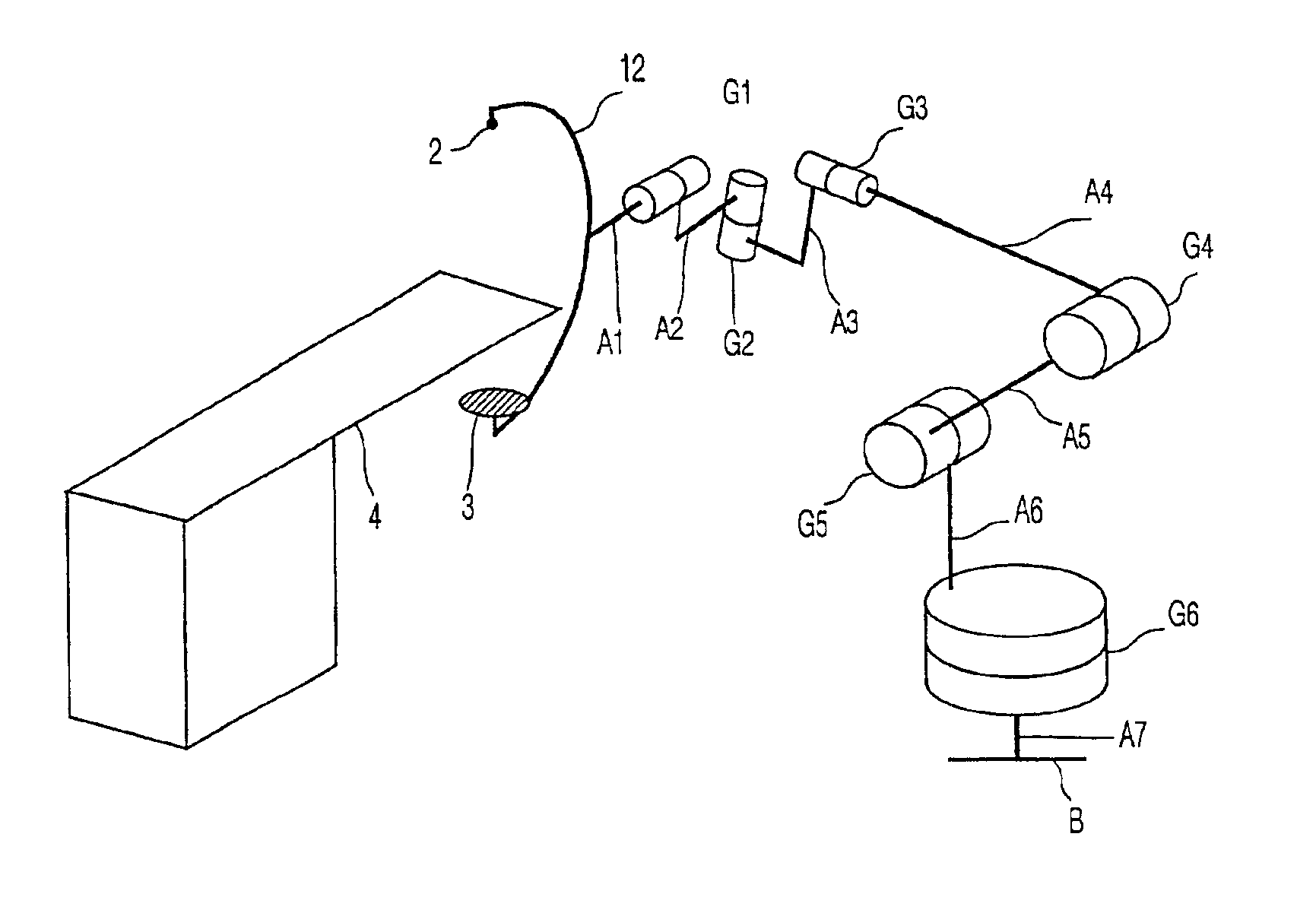 X-ray device provided with a robot arm